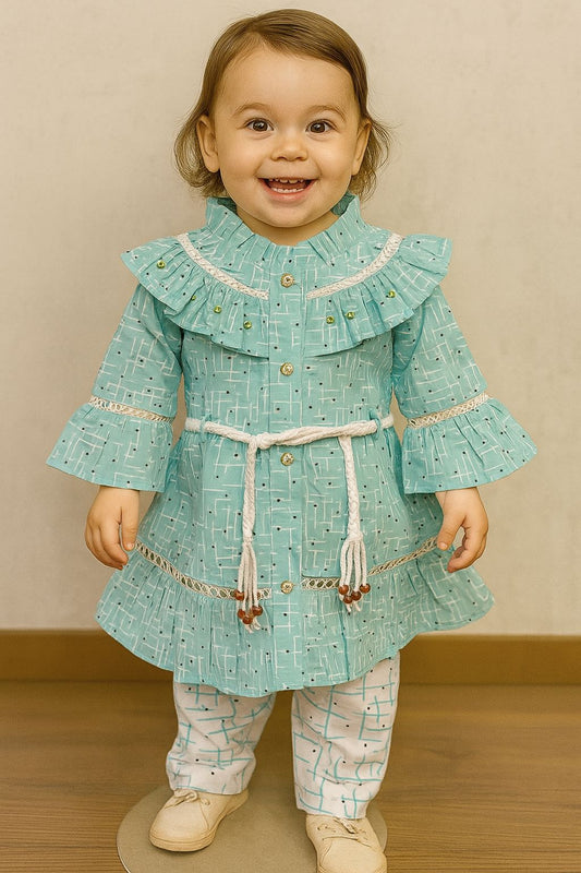 Little Blossom – Premium Baby Girl Frock & Trouser Combo