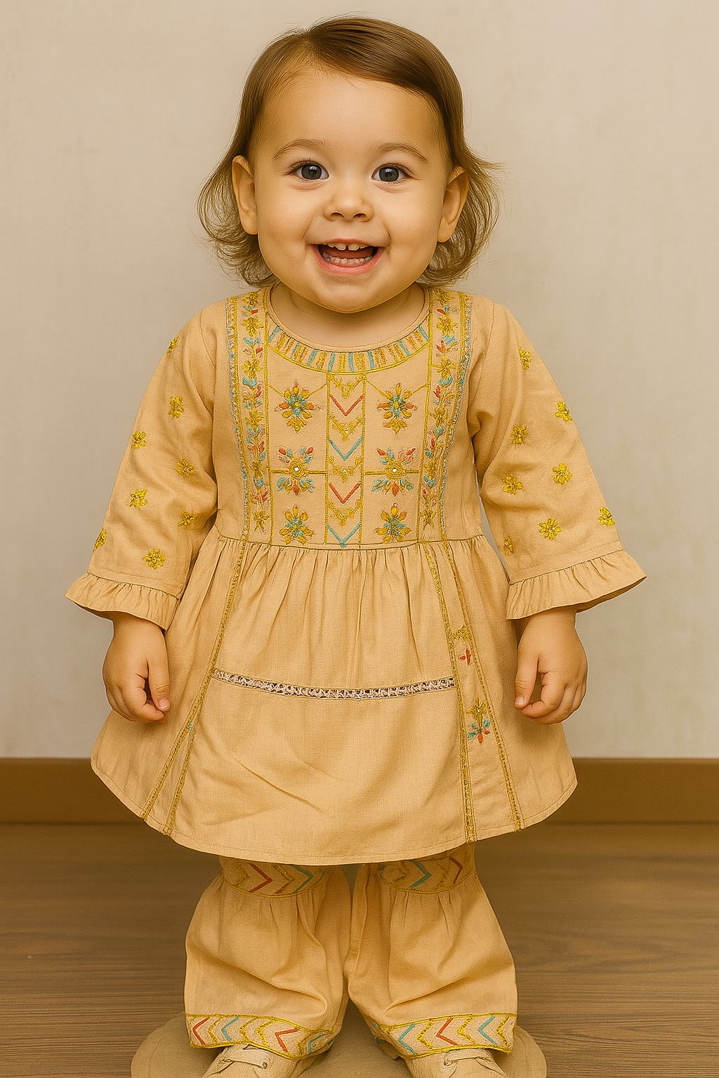 Royal Bloom – Baby Girl Embroidered Dress Set