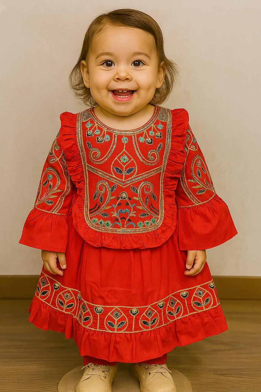 Embroidered Frock Suit for Baby Girls1