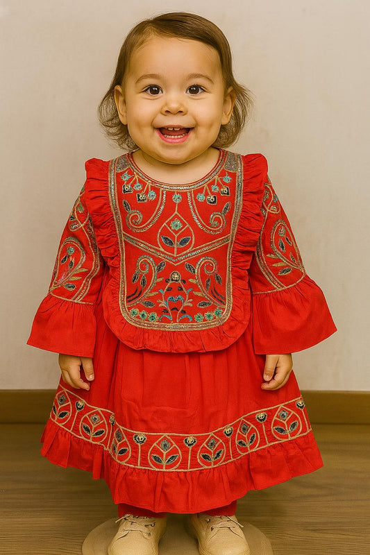 Embroidered Frock Suit for Baby Girls1