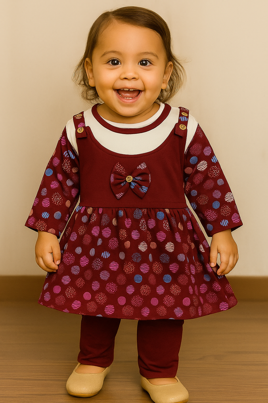 Polka Charm Baby Girl Frock Set