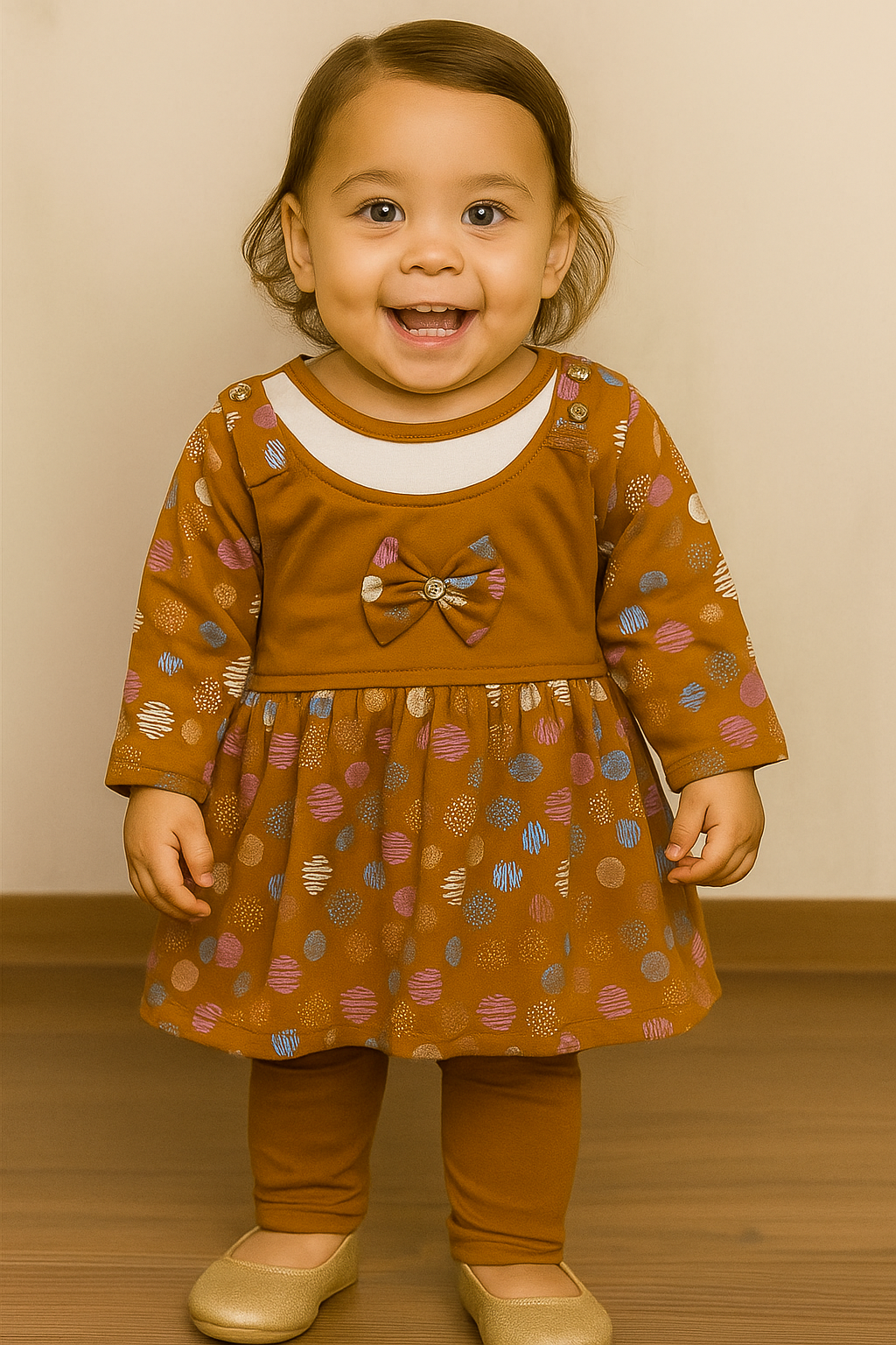 Polka Charm Baby Girl Frock Set
