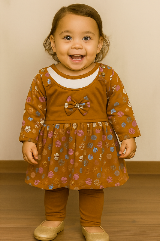 Polka Charm Baby Girl Frock Set